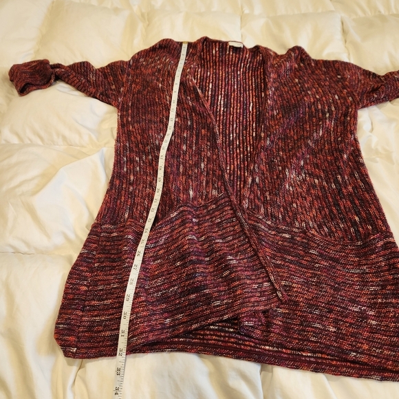 J.Jill Open Front Knitted Cardigan Oversized Front Pockets Multicolor Knit - Picture 4 of 11